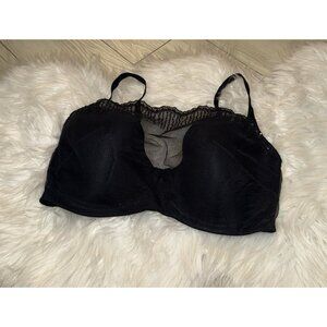 Soma Sequined Mesh Lace Cami Camisole Underwire Bra Lightly Lined 34DD Black